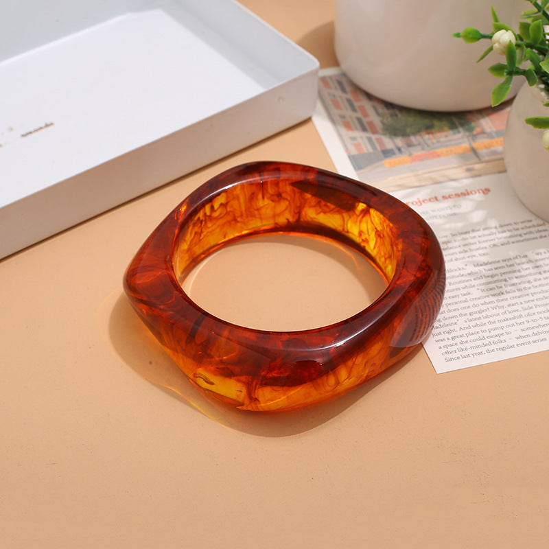 Wholesale marble pattern bracelet personality exaggerated acrylic geometric polygon
